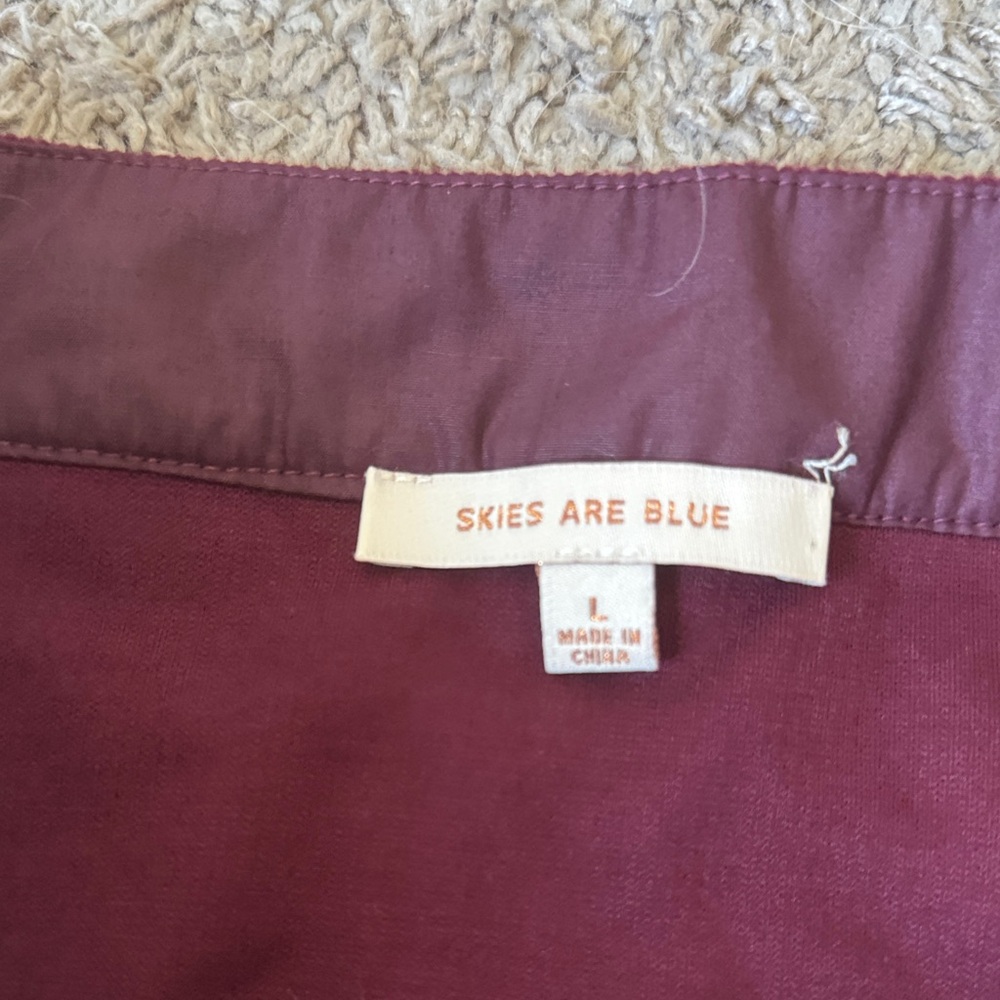 Skies Are Blue Burgundy Button-Front Pencil Skirt / M36 - Picture 3 of 3